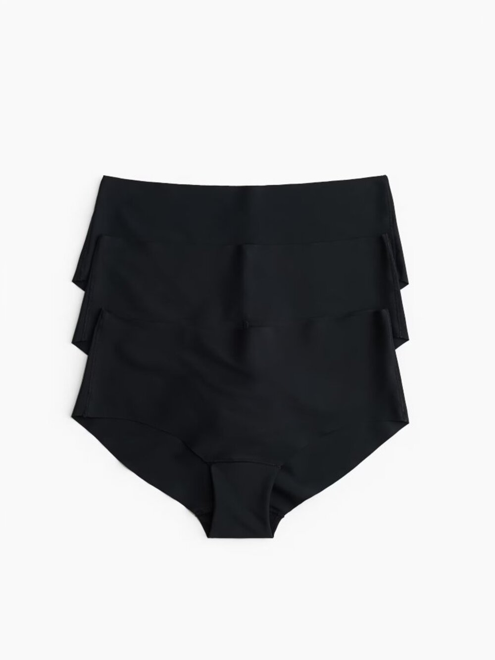 H&M 3-Pack *NWT Invisible Shortie Briefs Hipster Mid Rise Seamless Size M Black